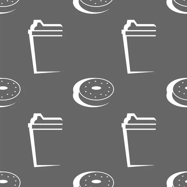 Café y Donut patrón sin costuras. vector — Vector de stock