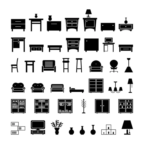 Мебельные иконки. Вектор — стоковый вектор