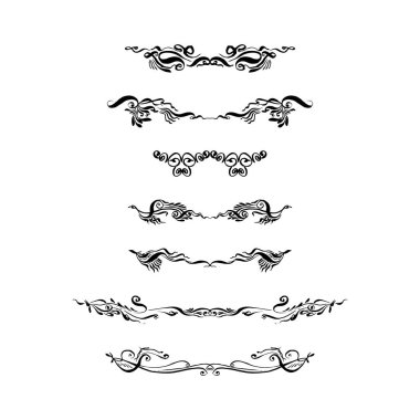 Dekoratif metin bölücüler kümesi. çizilmiş