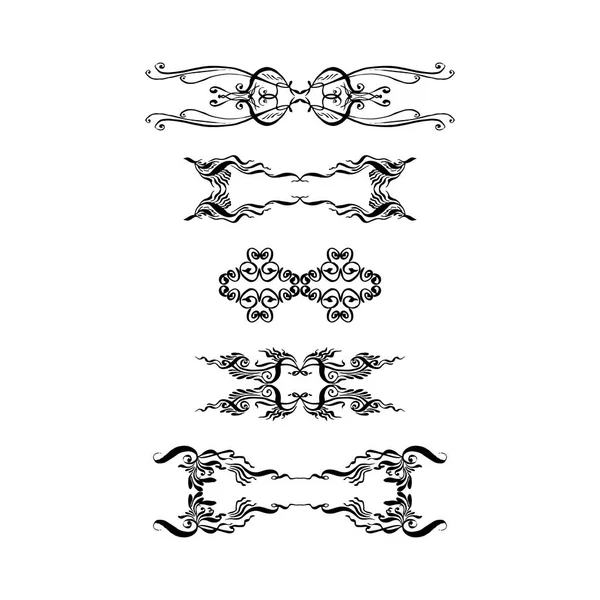 Uppsättning av dekorativa element. handritade tusch och pensel vektorillustration — Stock vektor