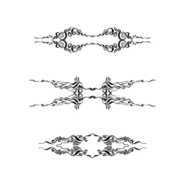 Het aantal decoratieve elementen. handgetekende vectorillustratie op witte achtergrond — Stockvector