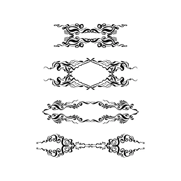 Uppsättning av dekorativa element. handritade vektorillustration på vit bakgrund — Stock vektor