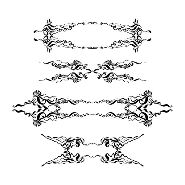 Serie di elementi ornamentali. illustrazione vettoriale disegnata a mano su sfondo bianco — Vettoriale Stock