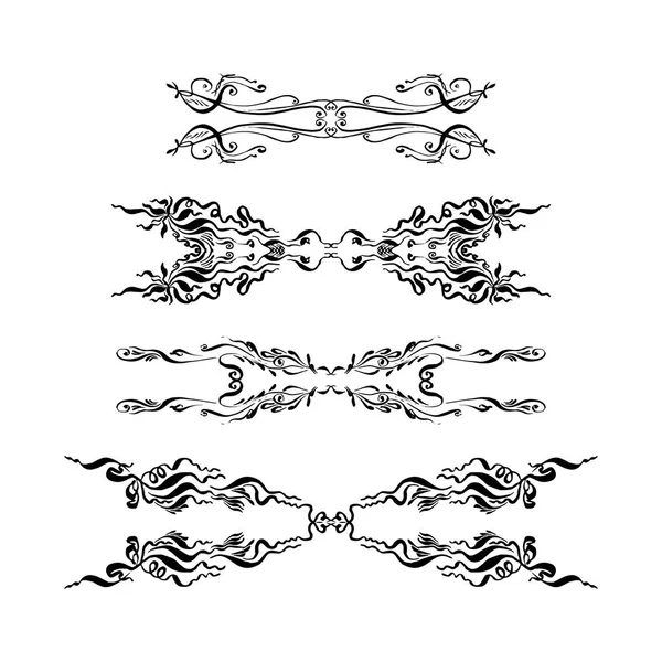 Conjunto de elementos decorativos. ilustración de vectores de tinta y pincel dibujados a mano — Vector de stock
