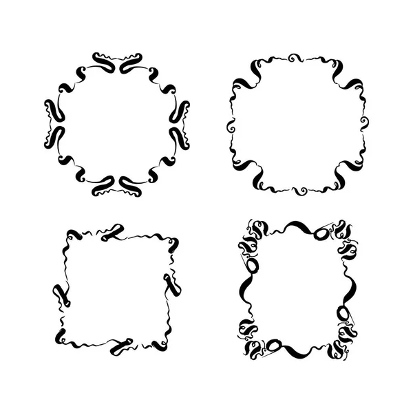 Sada ručně tažené dekorativní rámy. vektor — Stockový vektor