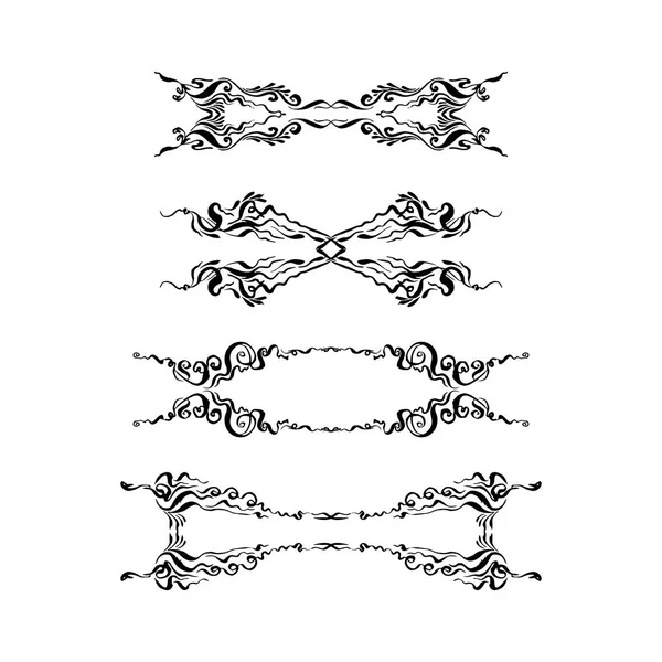 Reihe von Zierelementen. handgezeichnete Vektor-Illustration auf weißem Hintergrund — Stockvektor