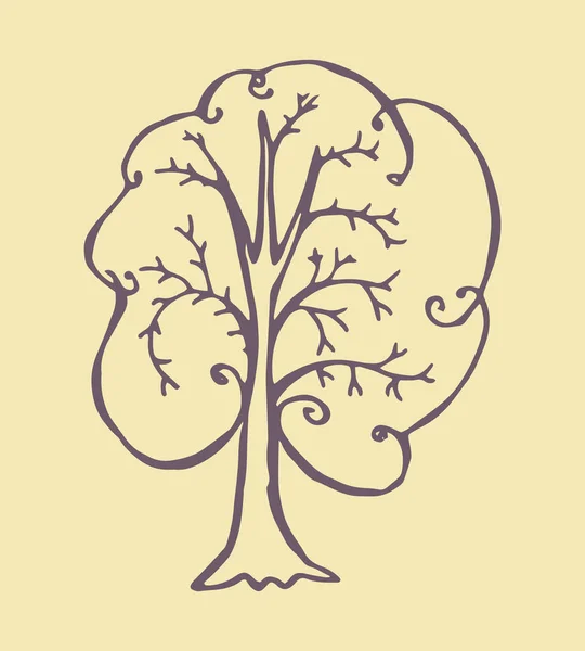 Árbol decorativo. Dibujado a mano — Vector de stock