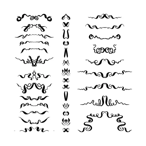 Conjunto de elementos decorativos dibujados a mano. ilustración vectorial sobre fondo blanco — Vector de stock