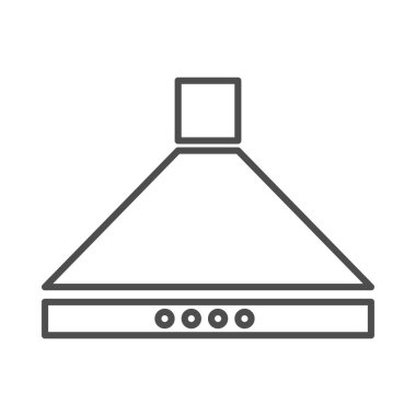 mutfak hood simgesi. Anahat resimde beyaz arka plan üzerinde