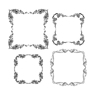 süs vintage çerçeve kümesi. çizilen mürekkep el