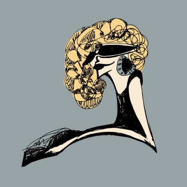 bir kızın bir kitapla çizim. çizilmiş grafik vektör çizim