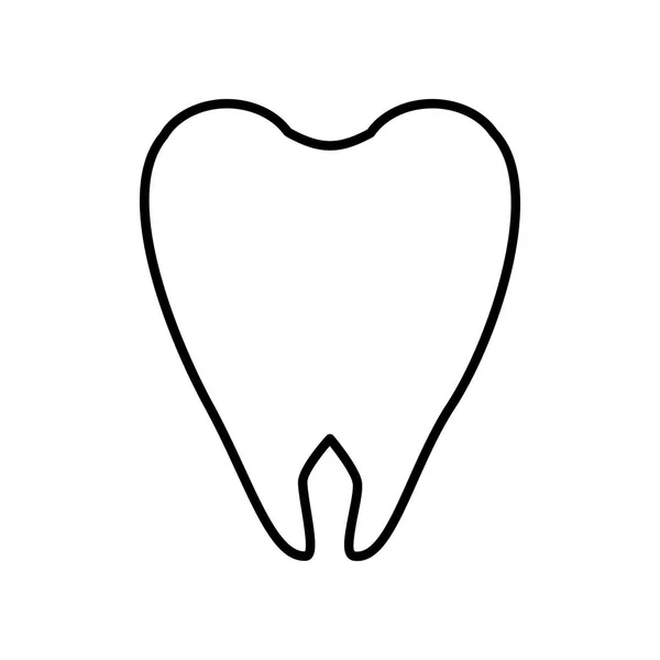 歯のアイコン。ベクトル輪郭の黒と白のイラスト. — ストックベクタ