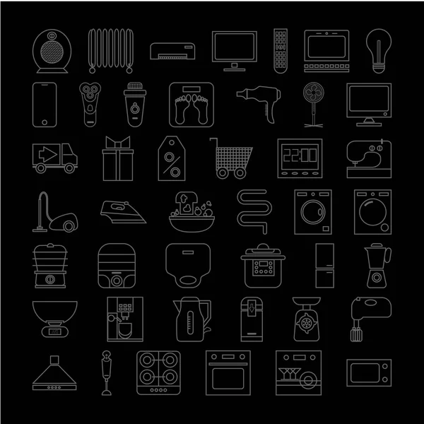 Conjunto de iconos electrodomésticos . — Vector de stock