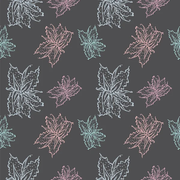 Motif floral sans couture. illustration vectorielle dessinée à la main sur fond gris — Image vectorielle
