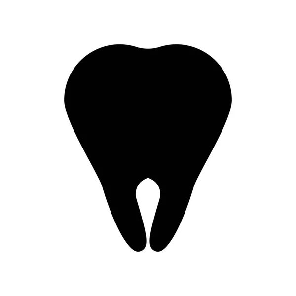 Icono del diente. silueta vectorial ilustración sobre un fondo blanco . — Archivo Imágenes Vectoriales