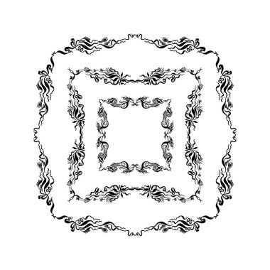 süs vintage çerçeve kümesi. çizilen mürekkep el