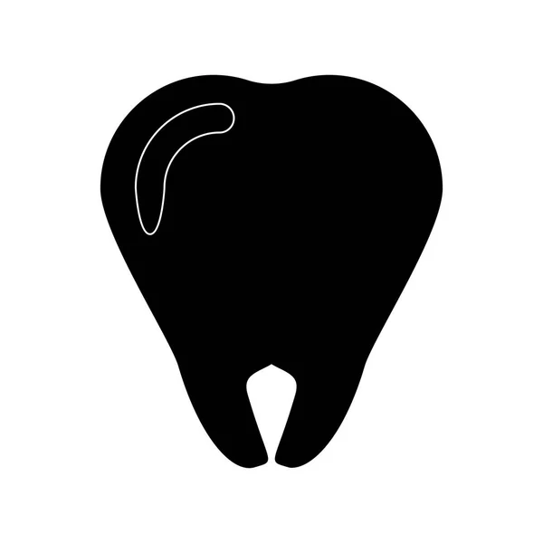 歯のアイコン。白の背景にベクトル シルエット イラスト. — ストックベクタ