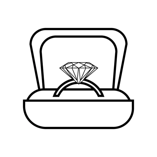 Διαμαντένιο δαχτυλίδι στο εικονίδιο πλαίσιο. — Διανυσματικό Αρχείο