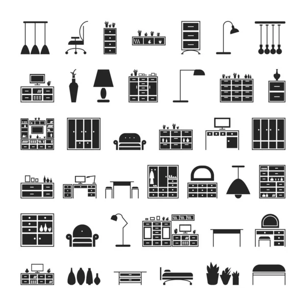 Ikonen-Set für Möbel. — Stockvektor