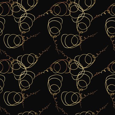 Altın dekoratif elemanları Dikişsiz desen.