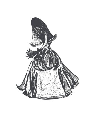 Gelin. El-çizilmiş 