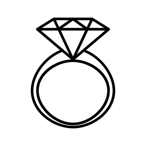 Icône bague en diamant. — Image vectorielle