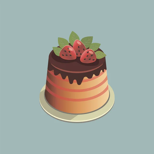 Cake with cream. colorful vector illustration — Free Stock Photo