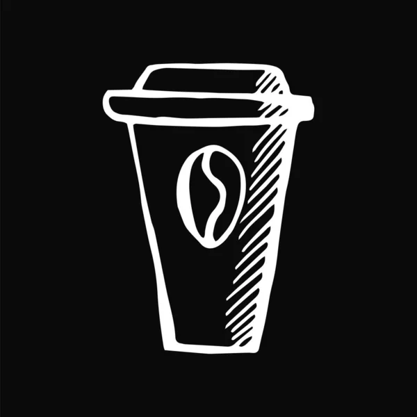 Una tazza di caffè viene tirata a mano . — Vettoriale Stock