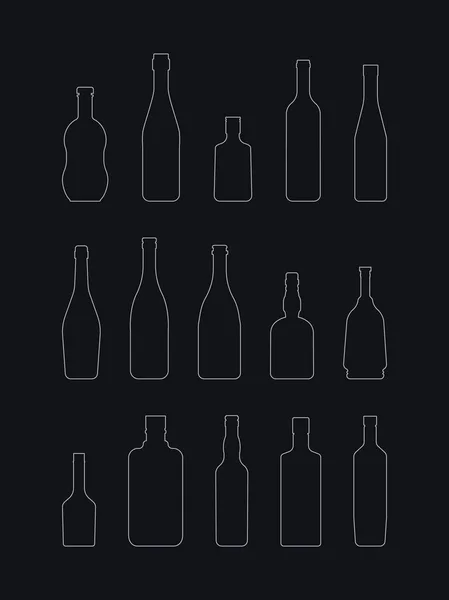 Set bouteilles d'alcool — Image vectorielle