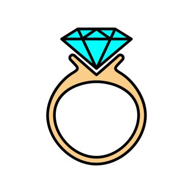 Elmas yüzük simgesi.