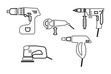 güç araçları Icons set.