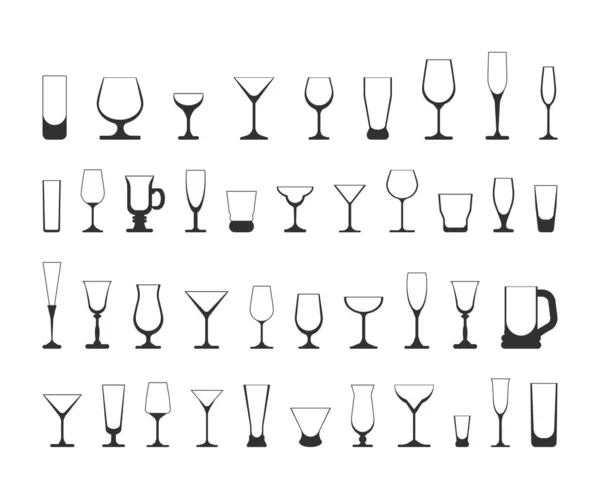 Sada sklenice na víno. — Stockový vektor
