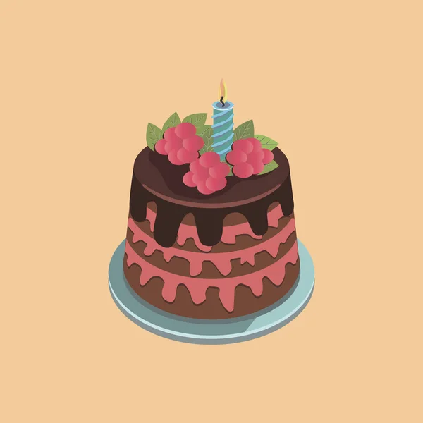 Торт з вершками. барвиста векторна ілюстрація — стоковий вектор