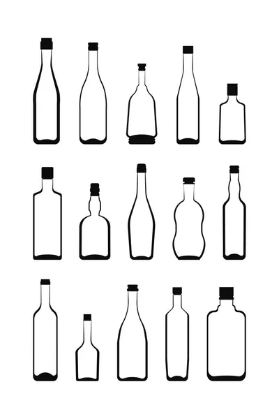 Set bouteilles d'alcool — Image vectorielle