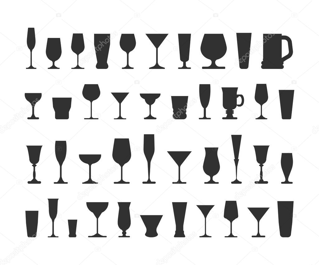 set of wine glasses. 