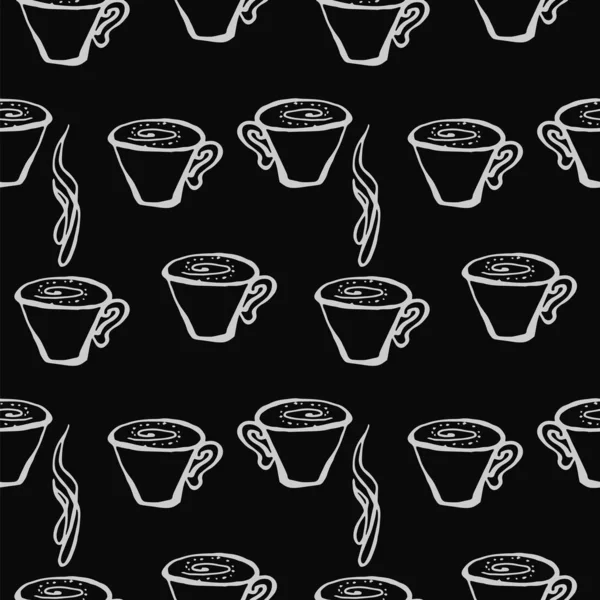 음료 원활한 패턴 컵. — 스톡 벡터