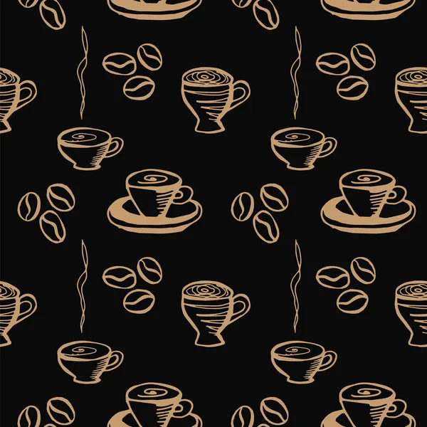 Tasse de café motif sans couture — Image vectorielle