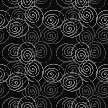 el çizilmiş dekoratif elemanları dikişsiz desen. siyah arka plan üzerinde vektör illüstrasyon