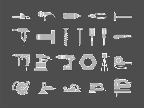 Power tools for repair set of icons — Stock Vector