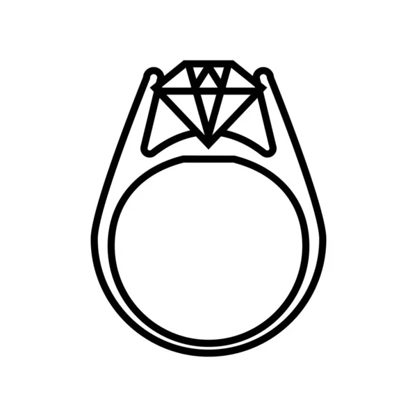 다이아몬드 반지 모양의 아이콘. — 스톡 벡터