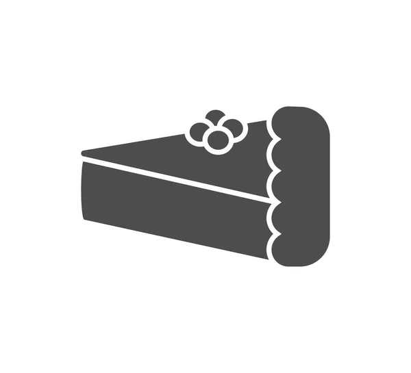 Piece of Cake med grädde ikon. — Stock vektor