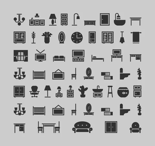 Furniture icons set — Stock Vector