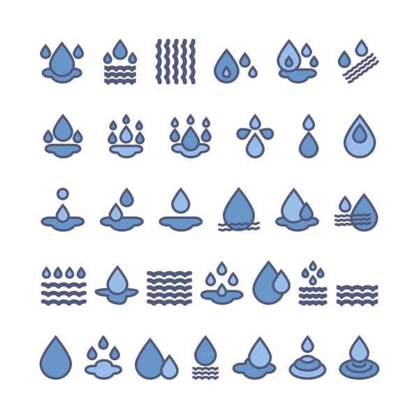 Icono de agua conjunto. — Vector de stock