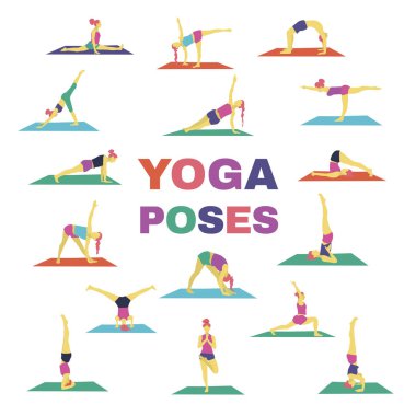 Yoga pozlar seti.