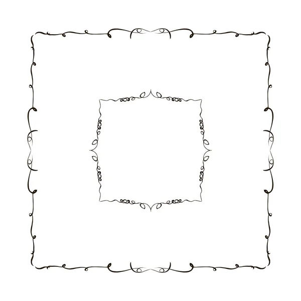 Conjunto de molduras desenhadas à mão . —  Vetores de Stock