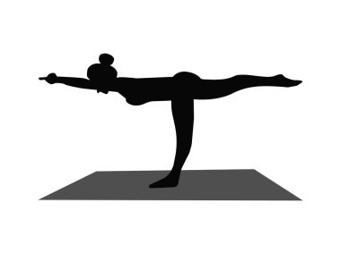 yoga poz kız silueti.