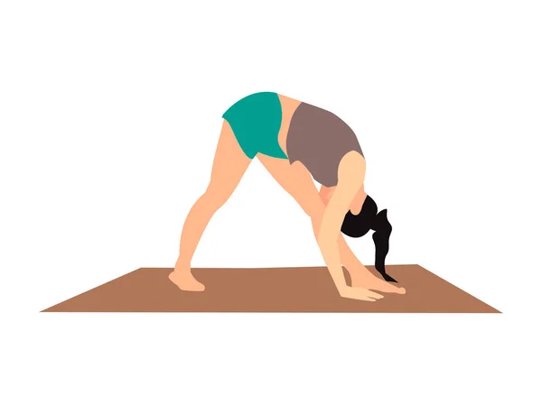 Fata practica yoga . — Vector de stoc