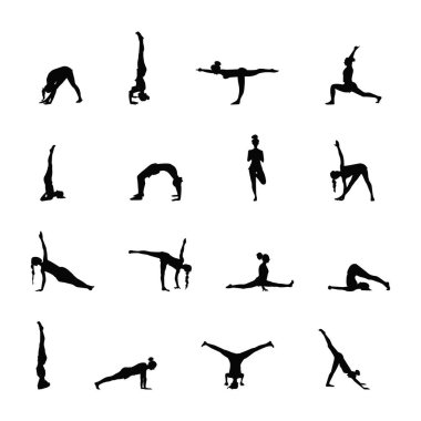 Yoga pozlar seti.