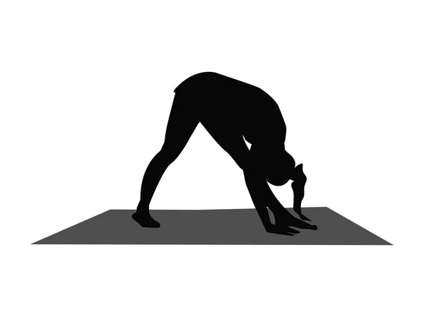 Meisje silhouet in yoga pose. — Stockvector