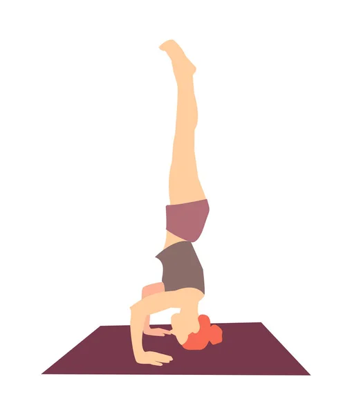 Fata practica yoga . — Vector de stoc